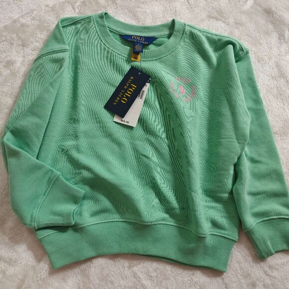NWT Polo Ralph Lauren Girls Cotton Logo Fleece Sweatershirt - Picture 2 of 3